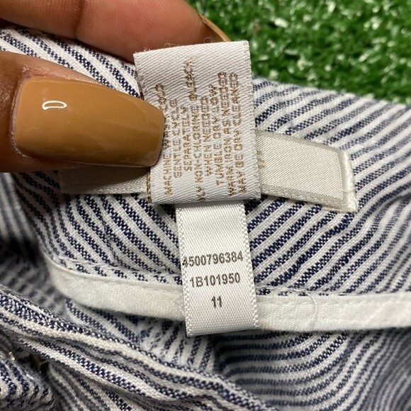 Chicos Nautical Stripe Linen Pants 0.5/ S - Picture 8 of 9